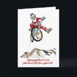 Santa's Test Ride - BMX Christmas card<br><div class="desc">Artwork from 2010 BMX Hall of Fame inductee Craig "gOrk" Barrette.  A great bike-themed card for your Christmas season.</div>