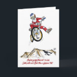 Santa's Test Ride - BMX Christmas card<br><div class="desc">Artwork from 2010 BMX Hall of Fame inductee Craig "gOrk" Barrette.  A great bike-themed card for your Christmas season.</div>