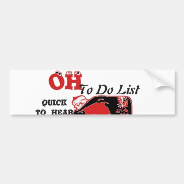 Santa's To-Do List Collection. Bumper Sticker (Front)