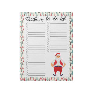 Santa's To Do List Notepad