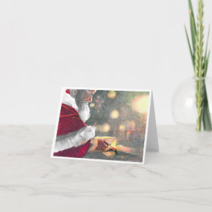 Santa's Touch, Christmas card Santa wrapping