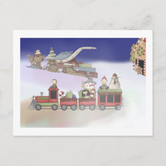 Santa's Train Holiday Postcard