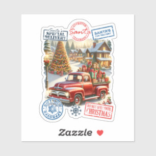 Santa's Truck & Tree: Festive Scene