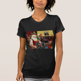 Santa's Two Flat Coated Retrievers T-Shirt