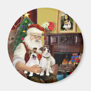 Santa's Two Jack Russell Terriers Magnet