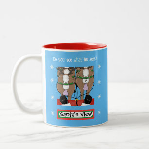 Santa's View 2 Two-Tone Coffee Mug
