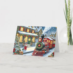Santa's Village Christmas Train Holiday Card