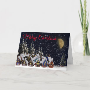 Santa's Village Holiday Christmas Personalised Card