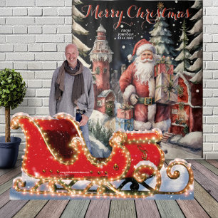 Santa's Village Merry Christmas Hanging Tapestry 