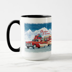 Santa's Vintage Christmas Camper Mug