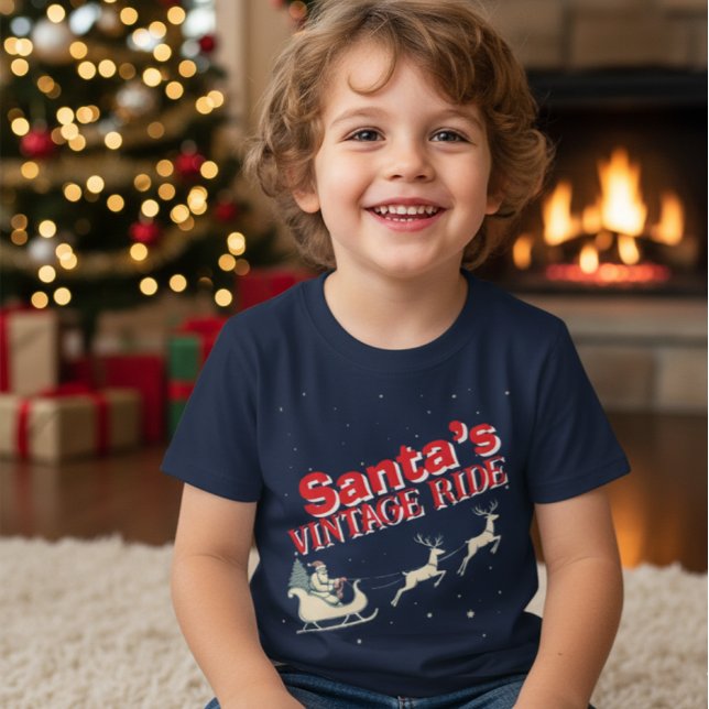 Santa's Vintage Ride Retro Christmas Kids' T-Shirt (Creator Uploaded)