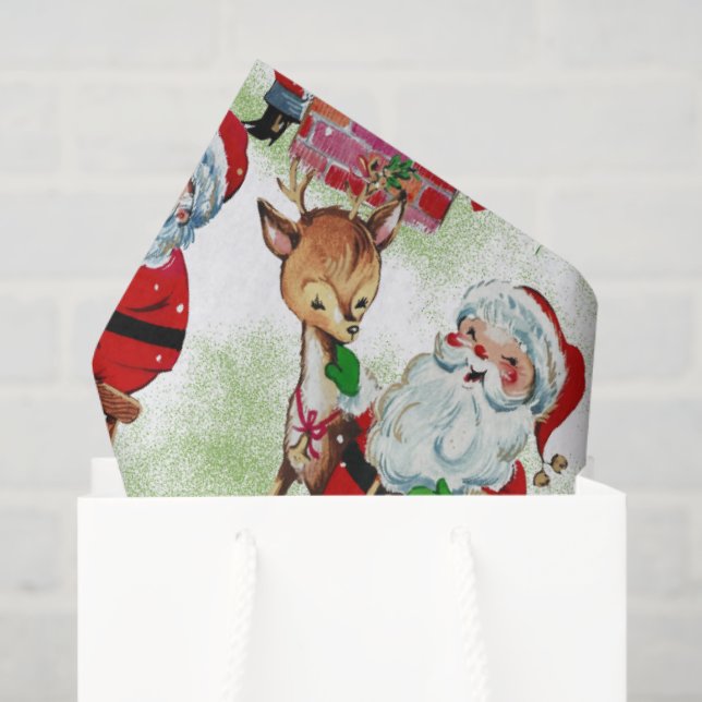 Santa's Vintage Workshop Tissue Paper (Gift Bag)