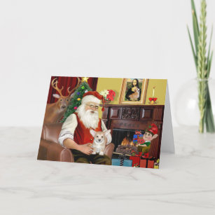 Santa's Welsh Corgi Puppy (Pemb) Holiday Card