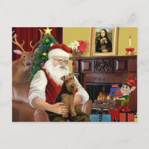 Santa's Welsh Terrier Holiday Postcard