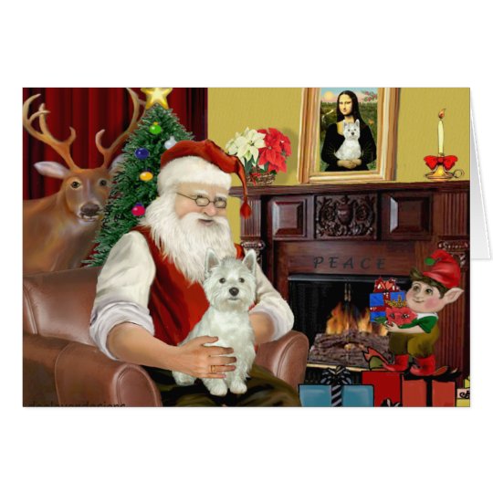 Santa's West Highland Terrier 8 - Santa Card