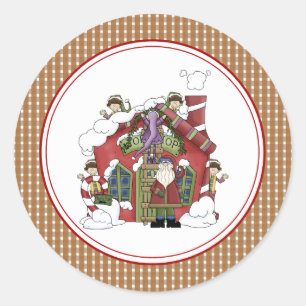 Santa's Workshop Christmas Envelope Seals Stickers