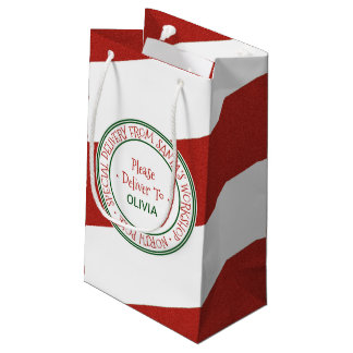 Santa's Workshop Christmas Small Gift Bag