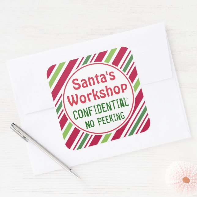Santa's Workshop Confidential Christmas Stickers (Envelope)