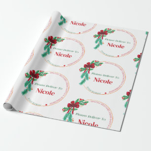 Santa's workshop custom name Christmas Wrapping Paper