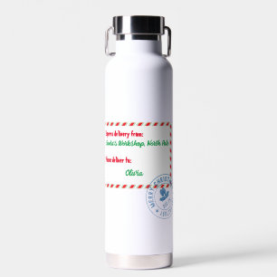 Santa's Workshop Delivery Personalised Water Bottle