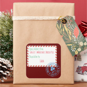 Santa's Workshop Delivery Square Sticker