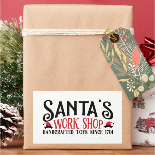 Santa's workshop festive Christmas Rectangular Sticker