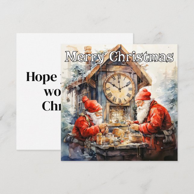 Santa's Workshop | Happy Holidays Holiday Card (Front/Back)