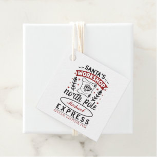 Santa's workshop North Pole add name  Favour Tags