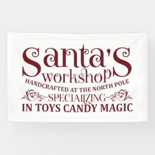 Santa's workshop North Pole Christmas Banner