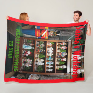 Santa's Workshop Nutcrackers Fleece Blanket