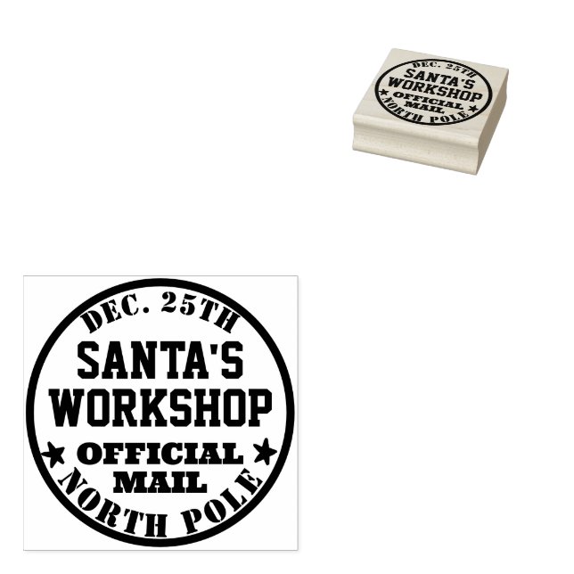 Santa's Workshop Official Mail Delivery  Rubber Stamp (Stamped)