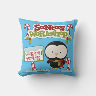 Santa's Workshop Penguin Cushion
