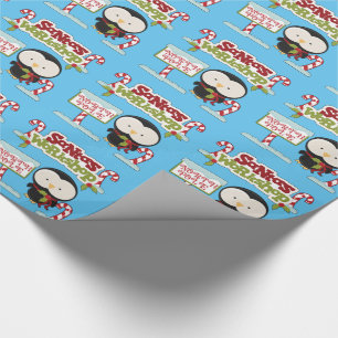 Santa's Workshop Penguin Wrapping Paper