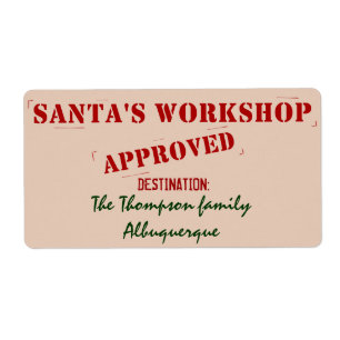 Santa's Workshop Personalised Labels