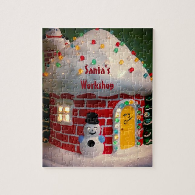 Santa's Workshop Photo Puzzle with Gift Box (Vertical)