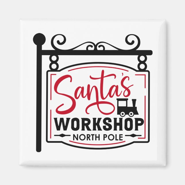 Santa's Workshop Sign Magnet (Front)
