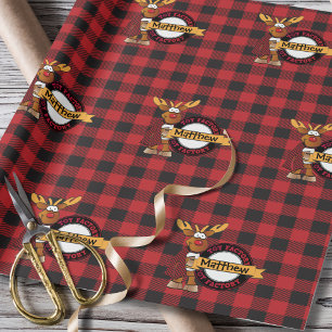 Santa's Workshop Special Delivery Custom Name Wrap Wrapping Paper