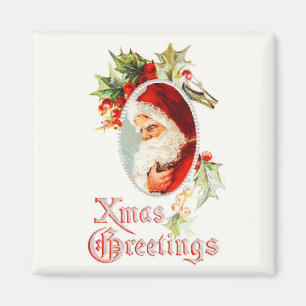Santa's Xmas Greeting Vintage Magnet