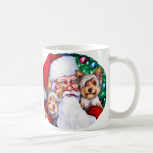 Santa's Yorkies at Christmas Coffee Mug
