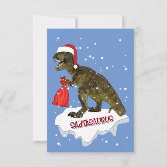 Santasaurus Christmas Card Personalise (Front)