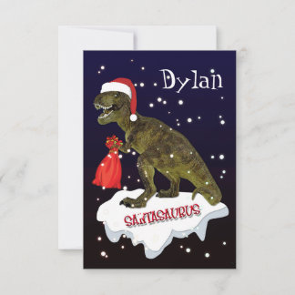 'Santasaurus' Dinosaur Personalised Christmas Card