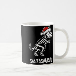 Santasaurus Dinosaur Skeleton Christmas T Rex Coffee Mug