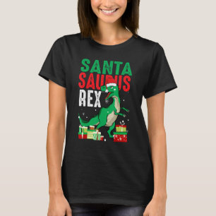 Santasaurus Rex Christmas Rex Dinosaur Santa Kids T-Shirt