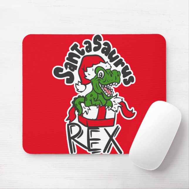 Santasaurus Rex Mouse Mat (With Mouse)