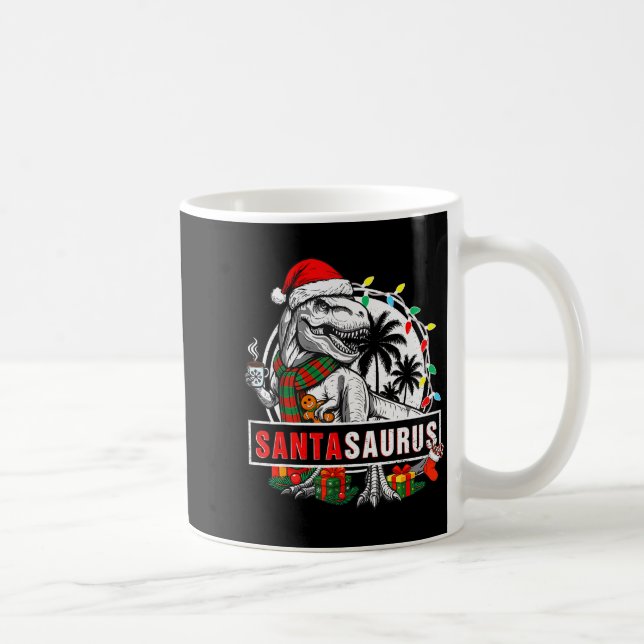 Santasaurus T Rex Dinosaur Funny Santa Saurus Funn Coffee Mug (Right)