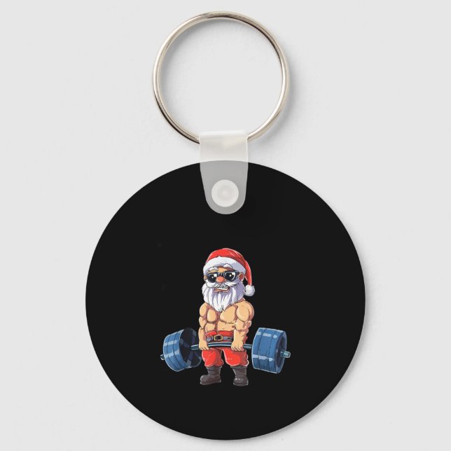 Santashred Funny Santa Meme Xmas Gym Bodybuilding  Key Ring (Front)