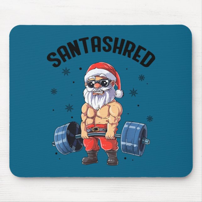 Santashred Funny Santa Meme Xmas Gym Bodybuilding  Mouse Mat (Front)