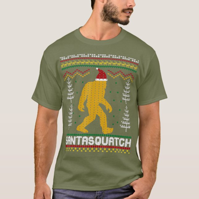Santasquatch  Bigfoot Ugly Christmas Sweater (Front)