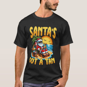 Santau2019s Got a Tan Funny Christmas in July T-Shirt