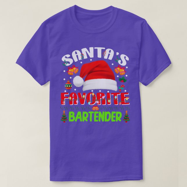 Santax27s Favourite Bartender Funny Christmas Xmas T-Shirt (Design Front)